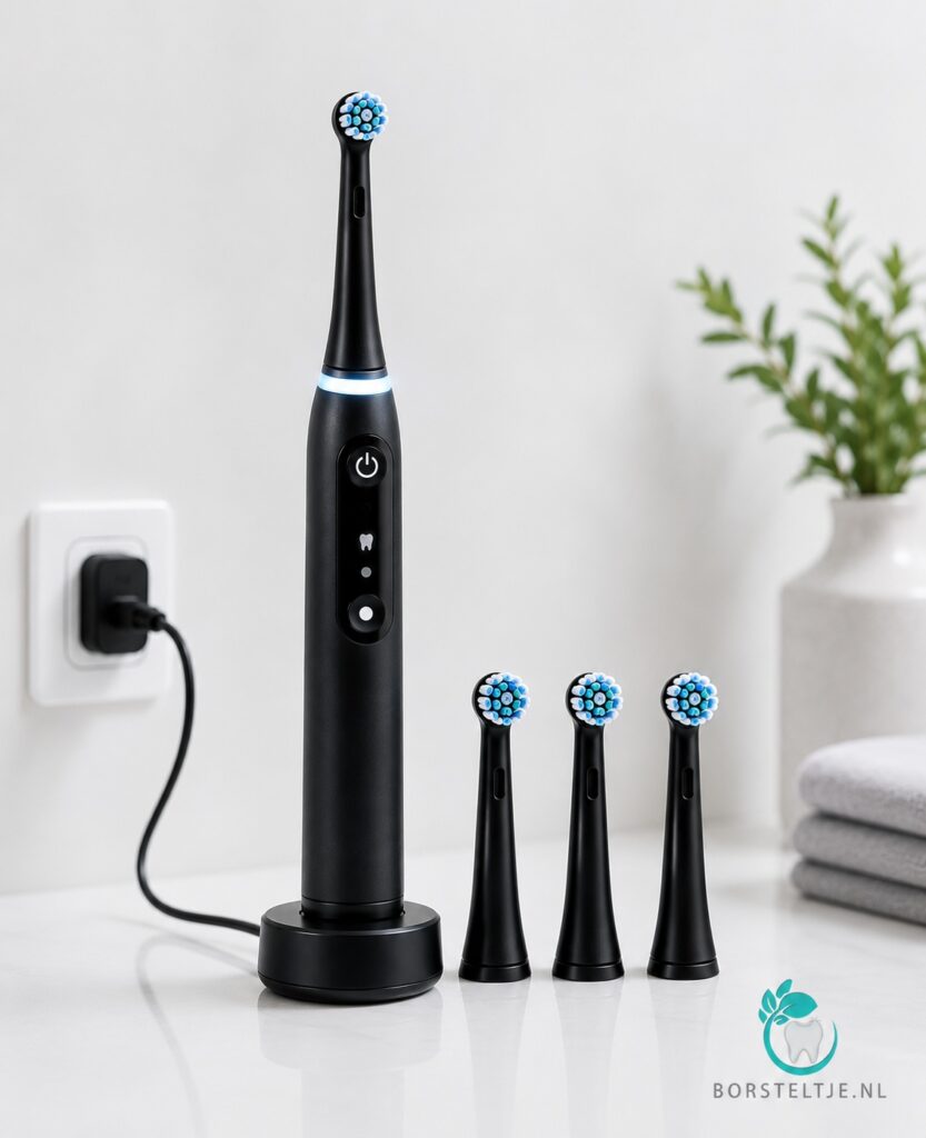 Compatible Oral-B iO opzetborstels naast elektrische tandenborstel